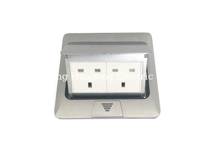 Silver Color Pop Up Floor Mounted Outlet Box With 2 Ways British