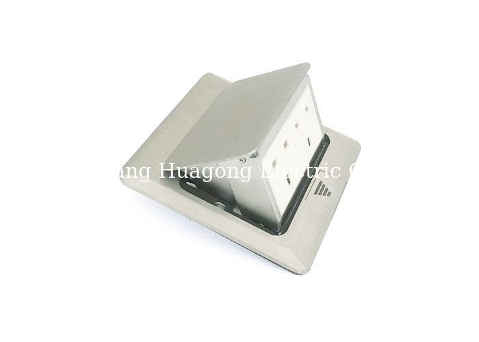 Silver Color Pop Up Floor Mounted Outlet Box With 2 Ways British