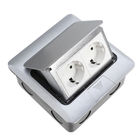 Popular Silver EU Plug Pop Up Double Floor Socket / 2 Gang Power Socket