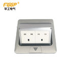 White Double Ways UK Power Outlet Pop Up Floor Socket 13A With 2 Uk Plug