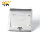Aluminium Built In Pop Up Floor Receptacle With Double Positions India Type Socket