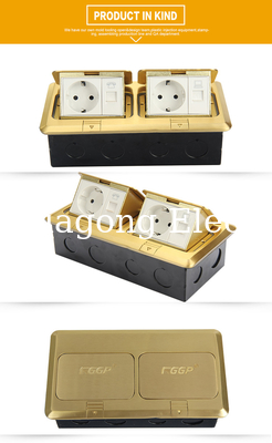Ground 15A Floor Power Socket Outlet Box Zinc Alloy Electrical 2 Network
