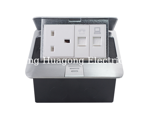 Aluminium Alloy Rj45 Floor Outlet Box Socket Panasonic Ground Silver Waterproof Pop Up
