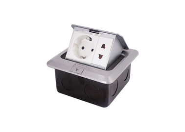 Home / Office Floor Mounted Power Sockets Square Shape Drawnench Silver Color