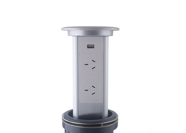 Vertical Pop Up Electrical Outlet Kitchen Counter LED Lighting Design