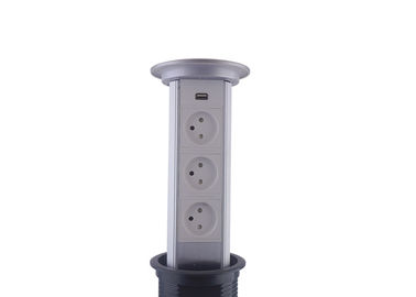 250V 16A Pop Up Counter Outlet , Electric 3 x Israel Office Table Pop Up Counter Plugs