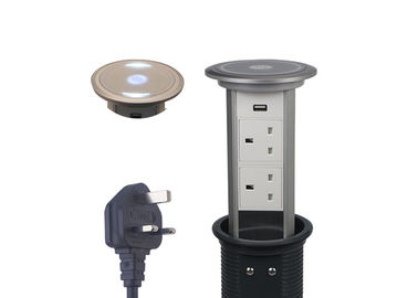 3250W Motorized Pop Up Power Socket White LED For Conference Room Counter Top