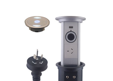 Silver LED Motorized Pop Up Socket High Safety With Anti - Collision Protection