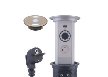 Aluminum Alloy Motorized Pop Up Socket Electricity Protection With Bluetooth Speaker