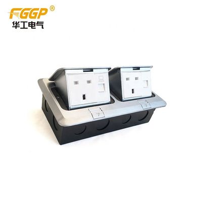 Residential 13a Double Pop Up Floor Socket Box With Rj45