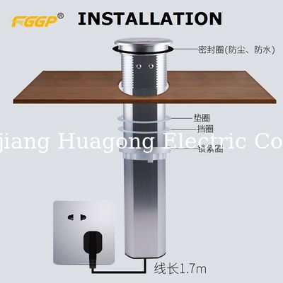 Automatic Residential Kitchen Motorized Pop Up Socket With 102mm Cutout